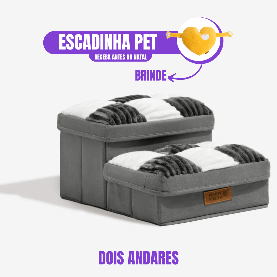 [OFERTA DE NATAL] Escada Para Pet Artesanal com Espaço Interno + Brinde