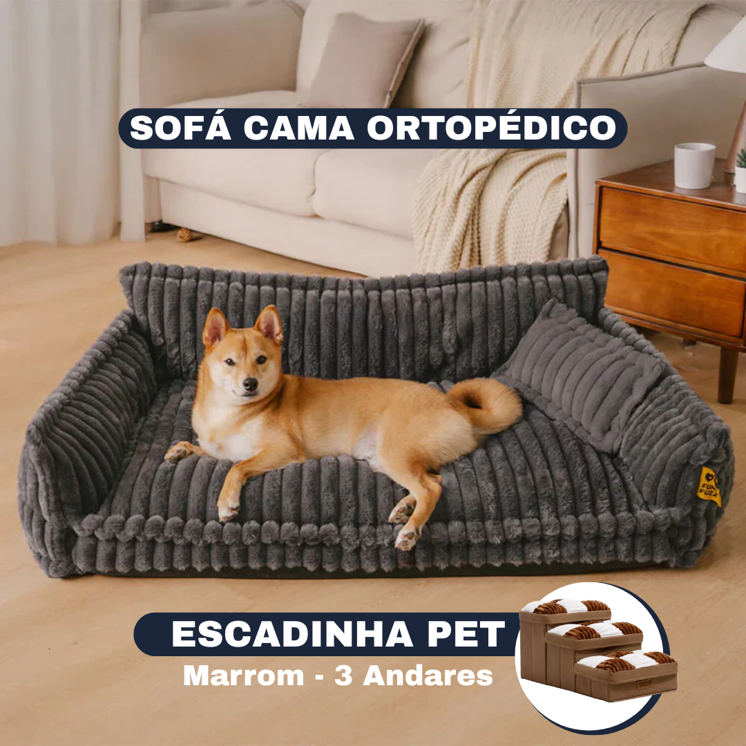 [SUPER OFERTA] Cama Sofá Pet Ortopédico - O seu pet também merece uma cama ortopédica + Escadinha de Brinde