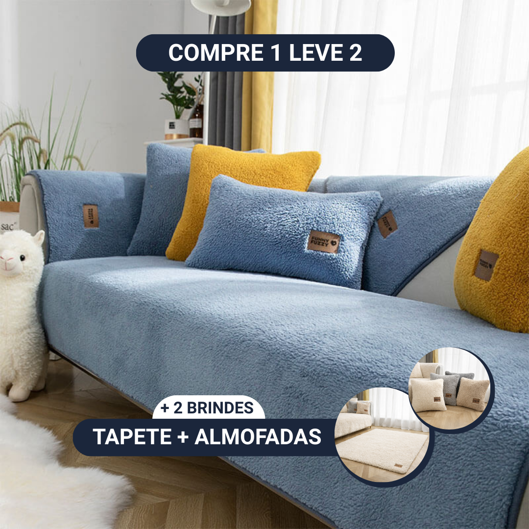 [COMPRE 1 LEVE 2] Capa Protetora PlushProtect [BRINDES] Kit de Almofadas + Tapete