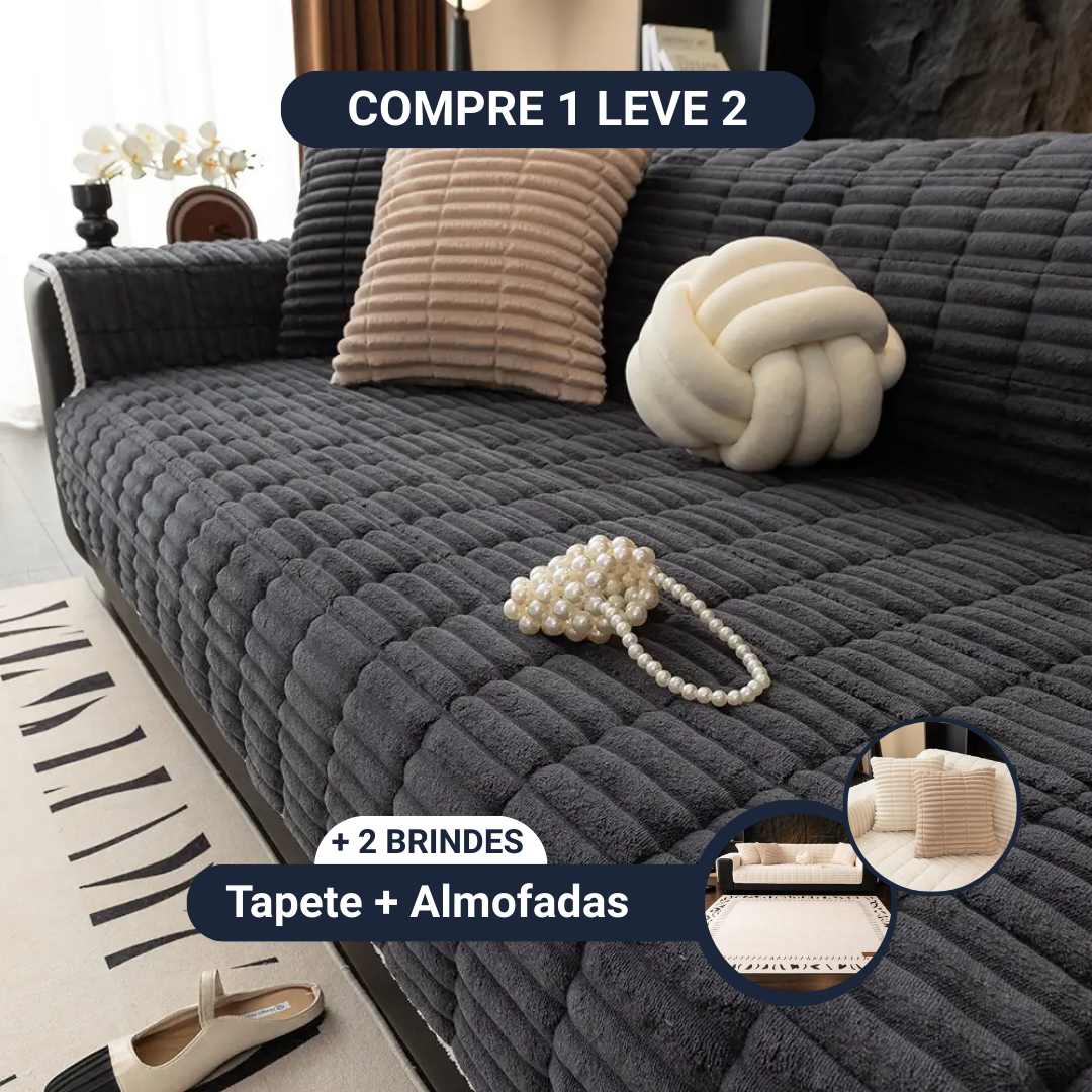 [COMPRE 1 LEVE 2] Capa Protetora Aconchego de Flanela [BRINDES] Almofadas + Tapete