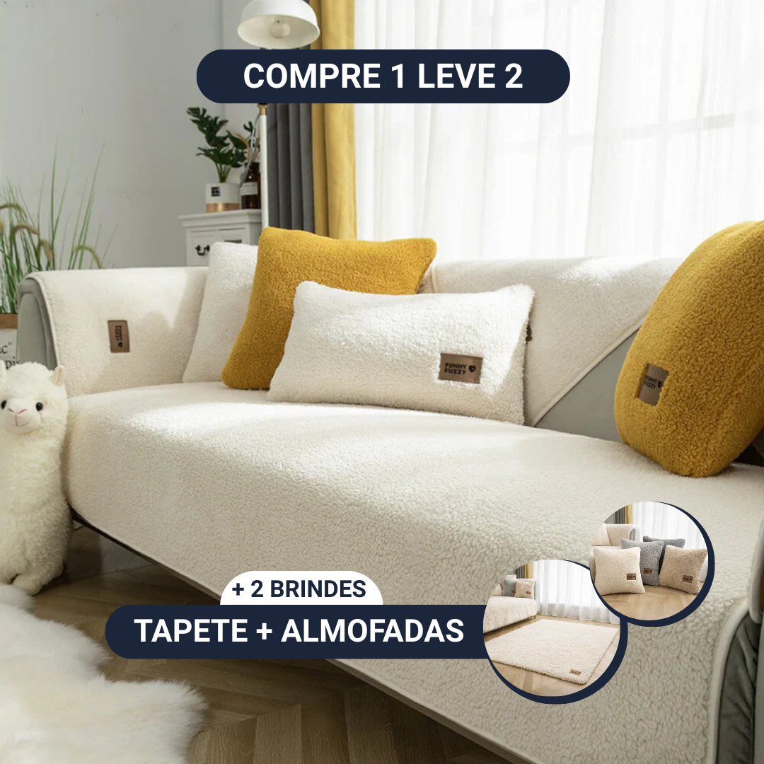 [COMPRE 1 LEVE 2] Capa Protetora PlushProtect [BRINDES] Kit de Almofadas + Tapete