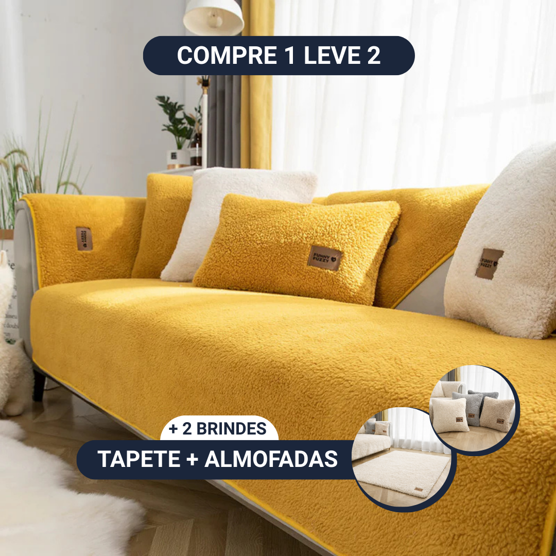 [COMPRE 1 LEVE 2] Capa Protetora PlushProtect [BRINDES] Kit de Almofadas + Tapete