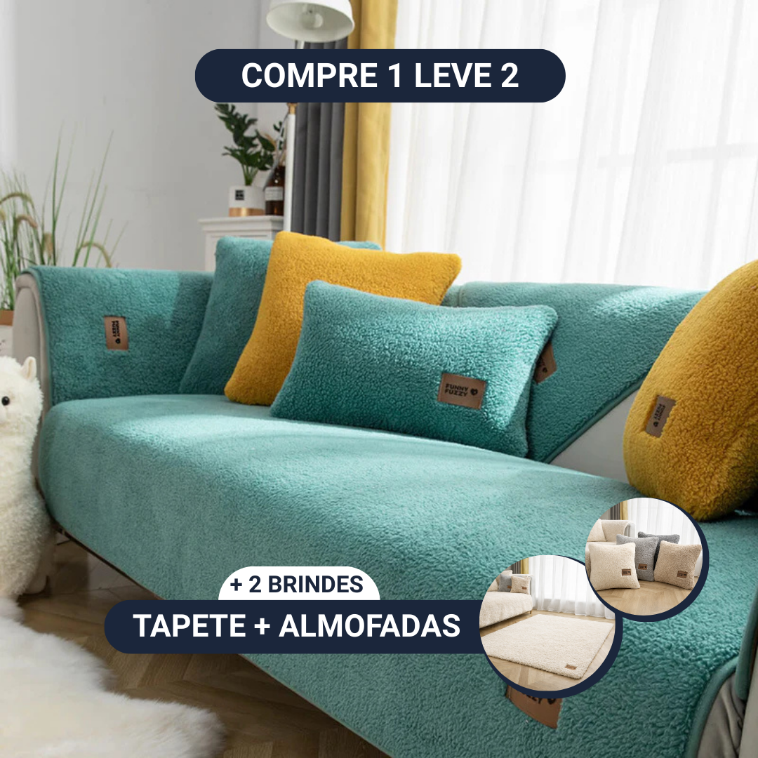[COMPRE 1 LEVE 2] Capa Protetora PlushProtect [BRINDES] Kit de Almofadas + Tapete